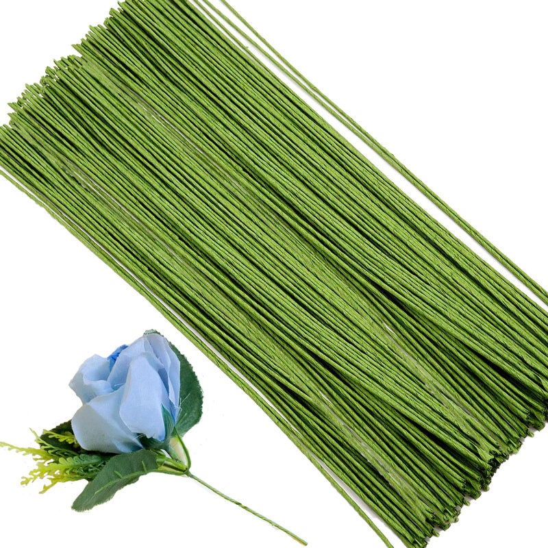 KINJOEK 400 Counts 16 Inch Floral Wire,14 Gauge Floral Stem Wire for DIY Floral Arrangements and Decorations - Image 1
